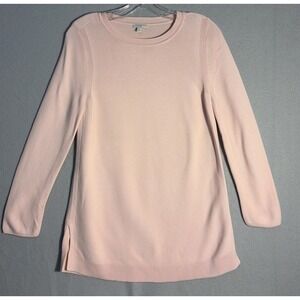 Talbots Sz M Ribbed Knit Stretchy Long Sleeve Tunic Sweater Preppy Pastel Soft